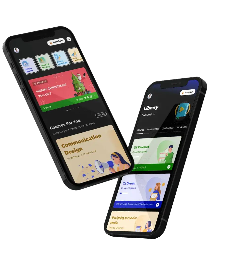 ProApp's design courses screen